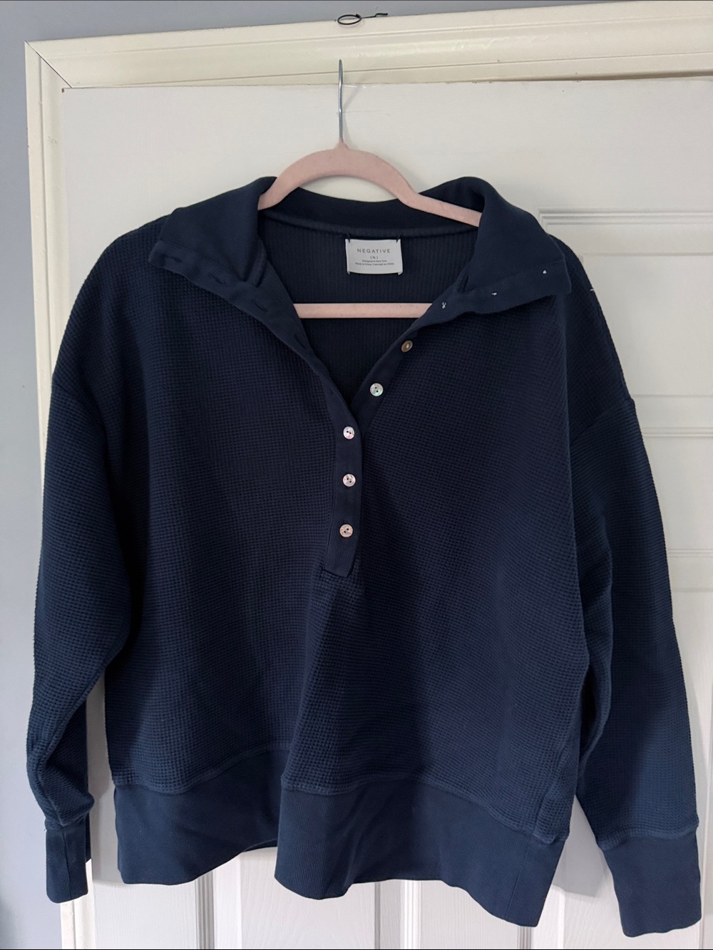 Negatives Waffle-Knit Pullover Top